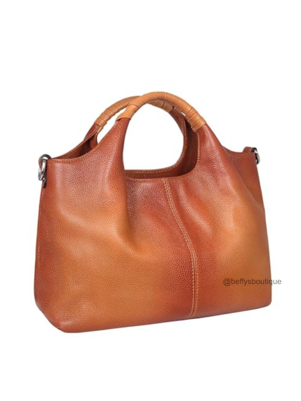 Genuine Leather Satchel Top Handle Crossbody Bag Large Structured Purse